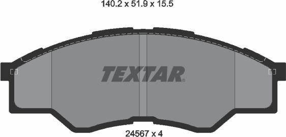 Textar 2456701 - Kit de plaquettes de frein, frein à disque cwaw.fr