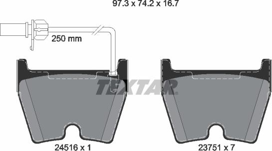 Textar 2451601 - Kit de plaquettes de frein, frein à disque cwaw.fr