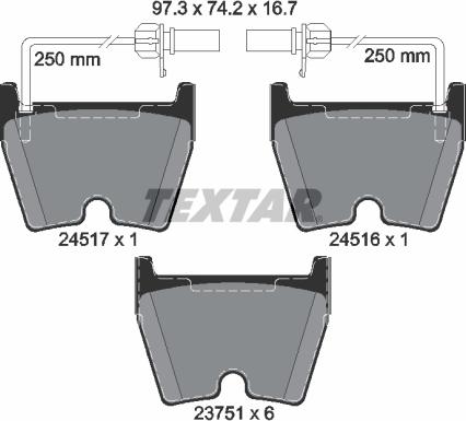 Textar 2451701 - Kit de plaquettes de frein, frein à disque cwaw.fr