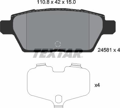 Textar 2458101 - Kit de plaquettes de frein, frein à disque cwaw.fr