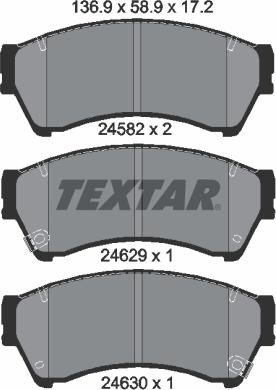 Textar 2458206 - Kit de plaquettes de frein, frein à disque cwaw.fr