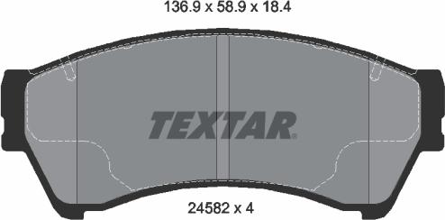 Textar 2458201 - Kit de plaquettes de frein, frein à disque cwaw.fr