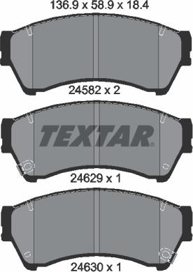 Textar 2458202 - Kit de plaquettes de frein, frein à disque cwaw.fr