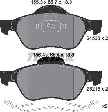 Textar 2453501 - Kit de plaquettes de frein, frein à disque cwaw.fr