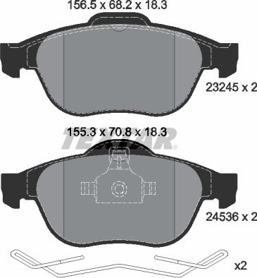 Textar 2453601 - Kit de plaquettes de frein, frein à disque cwaw.fr