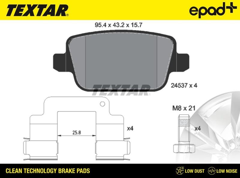 Textar 2453701CP - Kit de plaquettes de frein, frein à disque cwaw.fr