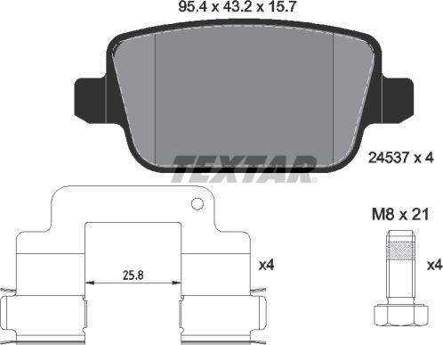 Textar 2453701 - Kit de plaquettes de frein, frein à disque cwaw.fr