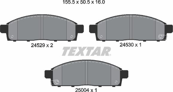 Textar 2452905 - Kit de plaquettes de frein, frein à disque cwaw.fr