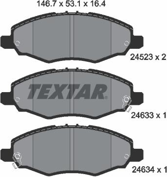 Textar 2452301 - Kit de plaquettes de frein, frein à disque cwaw.fr