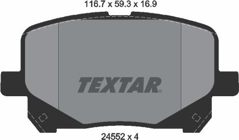 Textar 2452201 - Kit de plaquettes de frein, frein à disque cwaw.fr