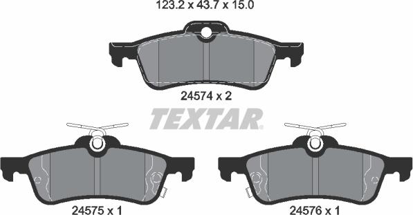 Textar 2457401 - Kit de plaquettes de frein, frein à disque cwaw.fr