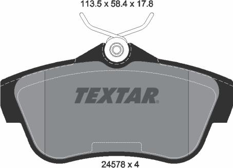 Textar 2457803 - Kit de plaquettes de frein, frein à disque cwaw.fr