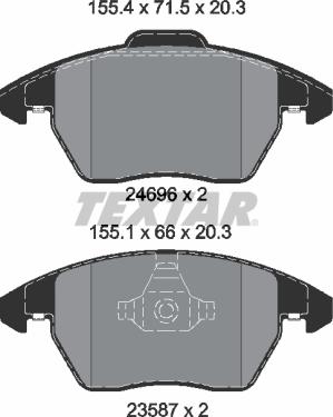 Textar 2469601 - Kit de plaquettes de frein, frein à disque cwaw.fr