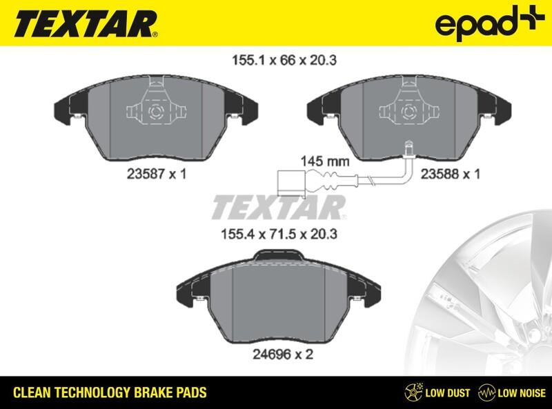 Textar 2469602CP - Kit de plaquettes de frein, frein à disque cwaw.fr