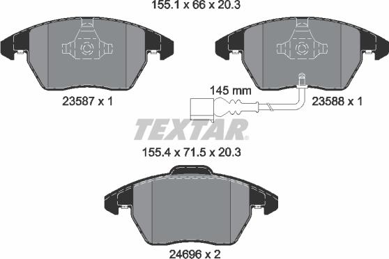 Textar 2469602 - Kit de plaquettes de frein, frein à disque cwaw.fr