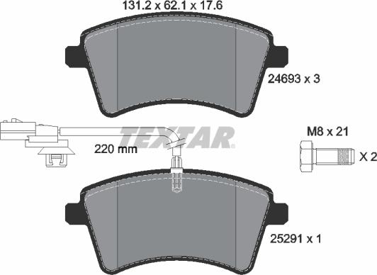 Textar 2469306 - Kit de plaquettes de frein, frein à disque cwaw.fr