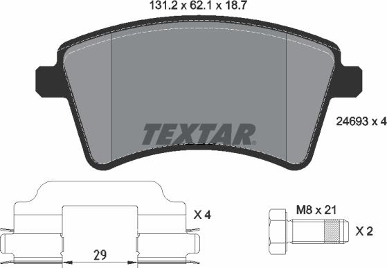 Textar 2469301 - Kit de plaquettes de frein, frein à disque cwaw.fr