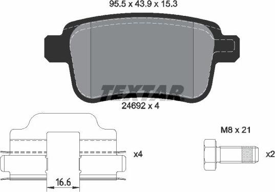 Textar 2469201 - Kit de plaquettes de frein, frein à disque cwaw.fr