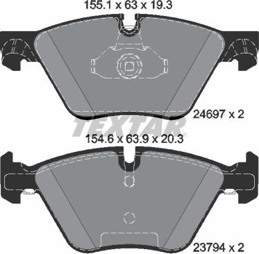 Textar 2469781 - Kit de plaquettes de frein, frein à disque cwaw.fr