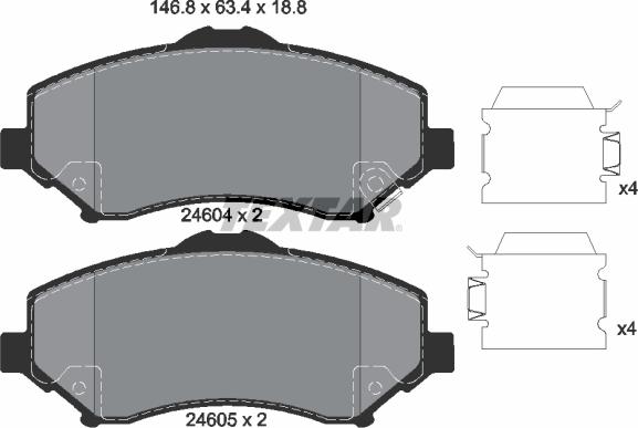 Textar 2460401 - Kit de plaquettes de frein, frein à disque cwaw.fr