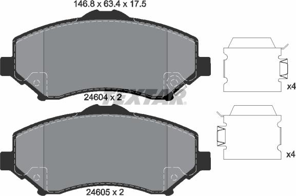 Textar 2460402 - Kit de plaquettes de frein, frein à disque cwaw.fr