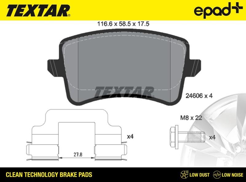 Textar 2460601CP - Kit de plaquettes de frein, frein à disque cwaw.fr