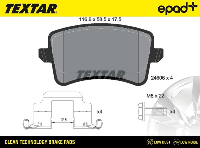 Textar 2460602CP - Kit de plaquettes de frein, frein à disque cwaw.fr