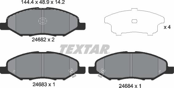 Textar 2468201 - Kit de plaquettes de frein, frein à disque cwaw.fr