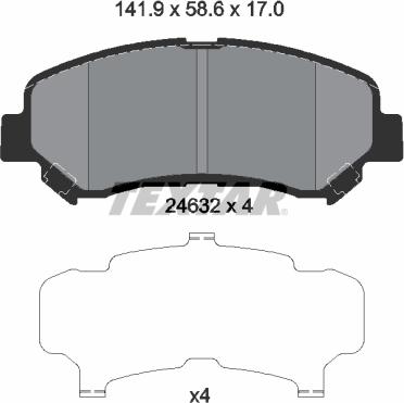 Textar 2463201 - Kit de plaquettes de frein, frein à disque cwaw.fr