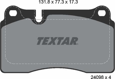 Textar 2409801 - Kit de plaquettes de frein, frein à disque cwaw.fr