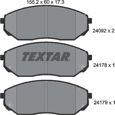 Textar 2409201 - Kit de plaquettes de frein, frein à disque cwaw.fr