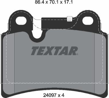 Textar 2409701 - Kit de plaquettes de frein, frein à disque cwaw.fr