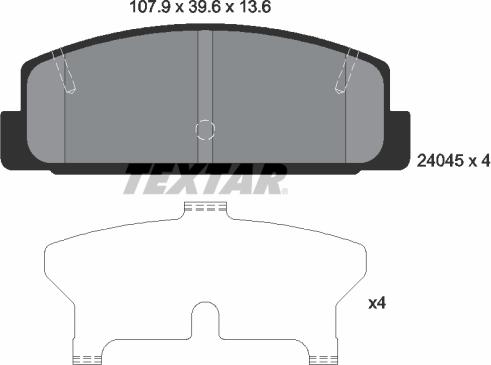 Textar 2404501 - Kit de plaquettes de frein, frein à disque cwaw.fr