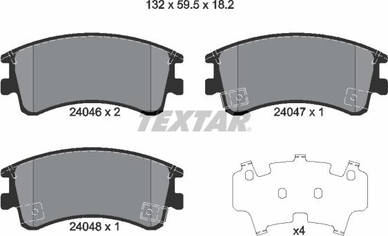 Textar 2404601 - Kit de plaquettes de frein, frein à disque cwaw.fr