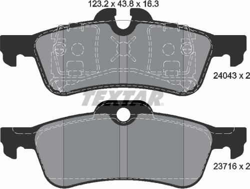 Textar 2404301 - Kit de plaquettes de frein, frein à disque cwaw.fr