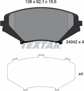 Textar 2404201 - Kit de plaquettes de frein, frein à disque cwaw.fr