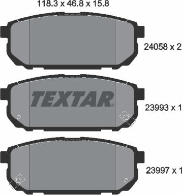 Textar 2405801 - Kit de plaquettes de frein, frein à disque cwaw.fr