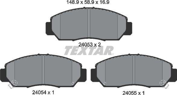 Textar 2405301 - Kit de plaquettes de frein, frein à disque cwaw.fr