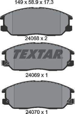 Textar 2406801 - Kit de plaquettes de frein, frein à disque cwaw.fr