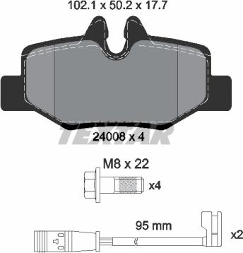 Textar 2400801 - Kit de plaquettes de frein, frein à disque cwaw.fr