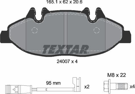 Textar 2400701 - Kit de plaquettes de frein, frein à disque cwaw.fr