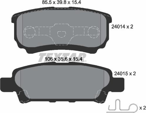 Textar 2401401 - Kit de plaquettes de frein, frein à disque cwaw.fr