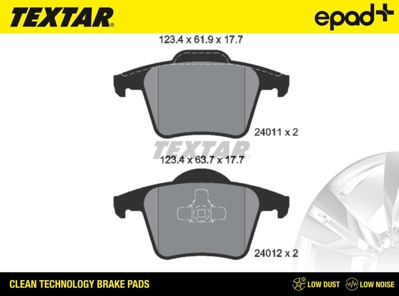 Textar 2401101CP - Kit de plaquettes de frein, frein à disque cwaw.fr