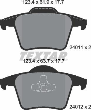 Textar 2401101 - Kit de plaquettes de frein, frein à disque cwaw.fr