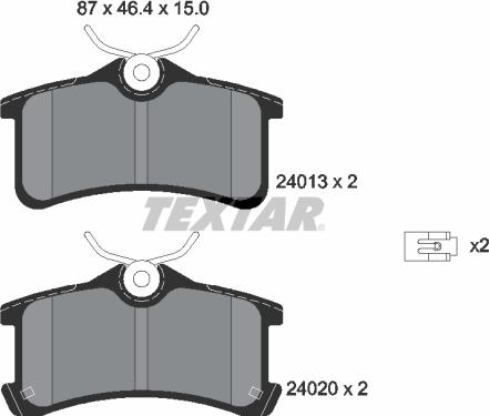 Textar 2401301 - Kit de plaquettes de frein, frein à disque cwaw.fr