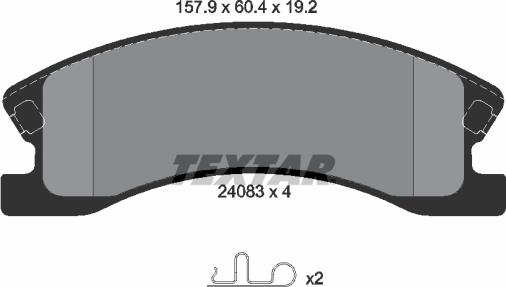 Textar 2408301 - Kit de plaquettes de frein, frein à disque cwaw.fr