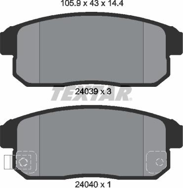 Textar 2403901 - Kit de plaquettes de frein, frein à disque cwaw.fr