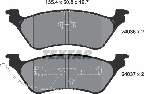 Textar 2403605 - Kit de plaquettes de frein, frein à disque cwaw.fr