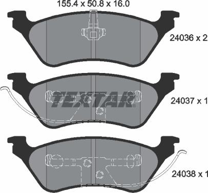 Textar 2403601 - Kit de plaquettes de frein, frein à disque cwaw.fr