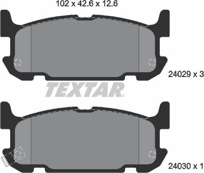 Textar 2402901 - Kit de plaquettes de frein, frein à disque cwaw.fr